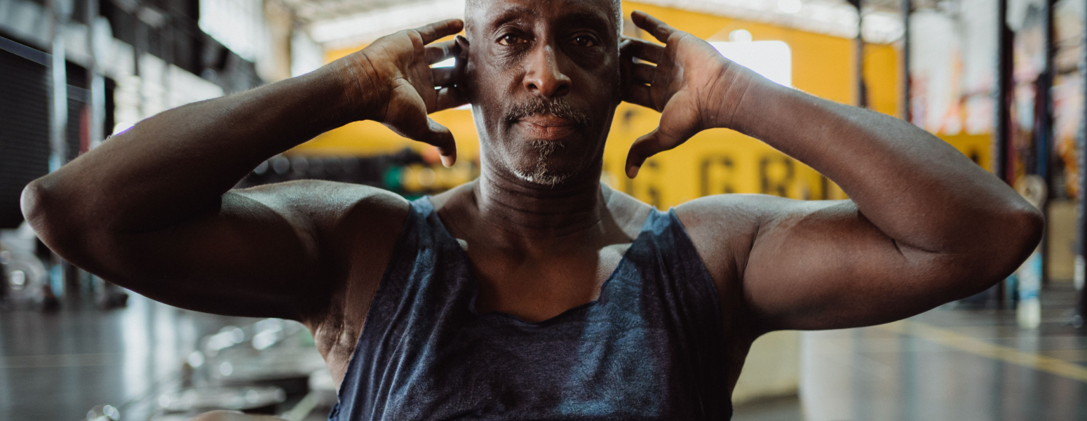 A man doing exercises