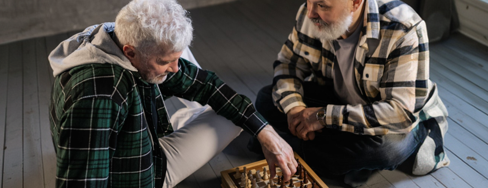 Two men playing chess