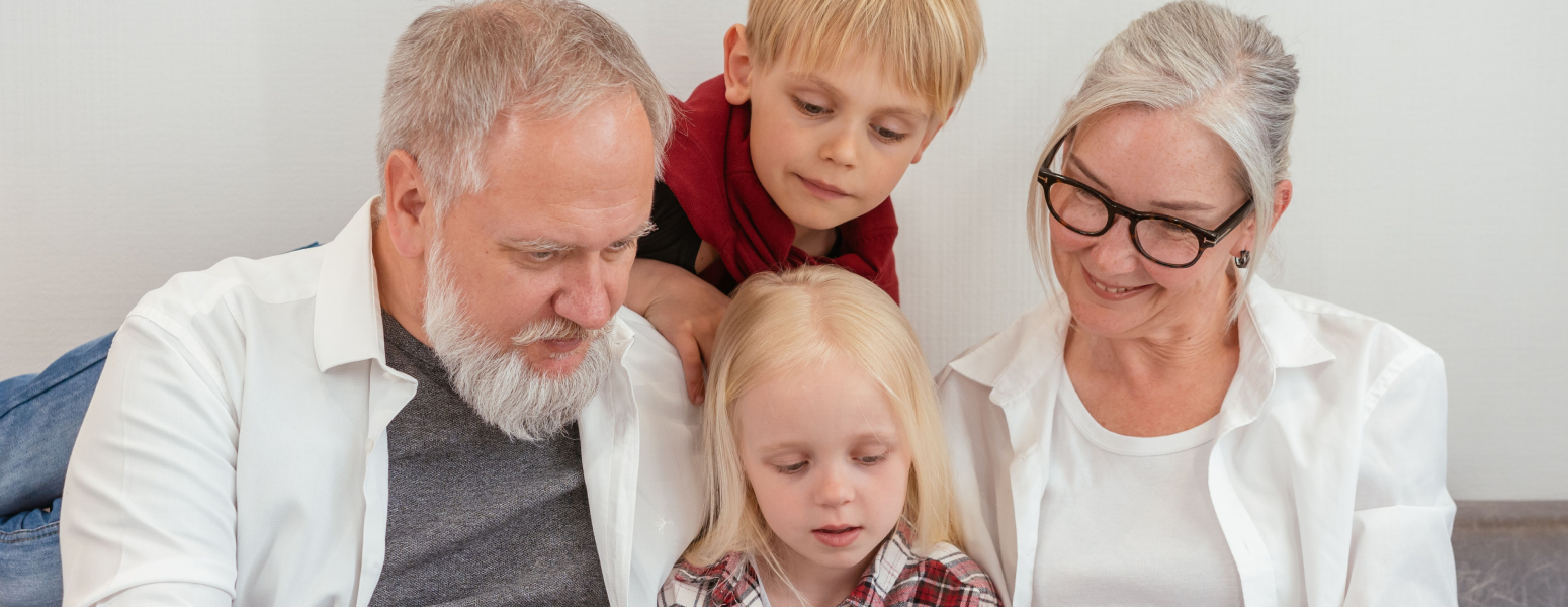 A man, his wife, and their grandchildren