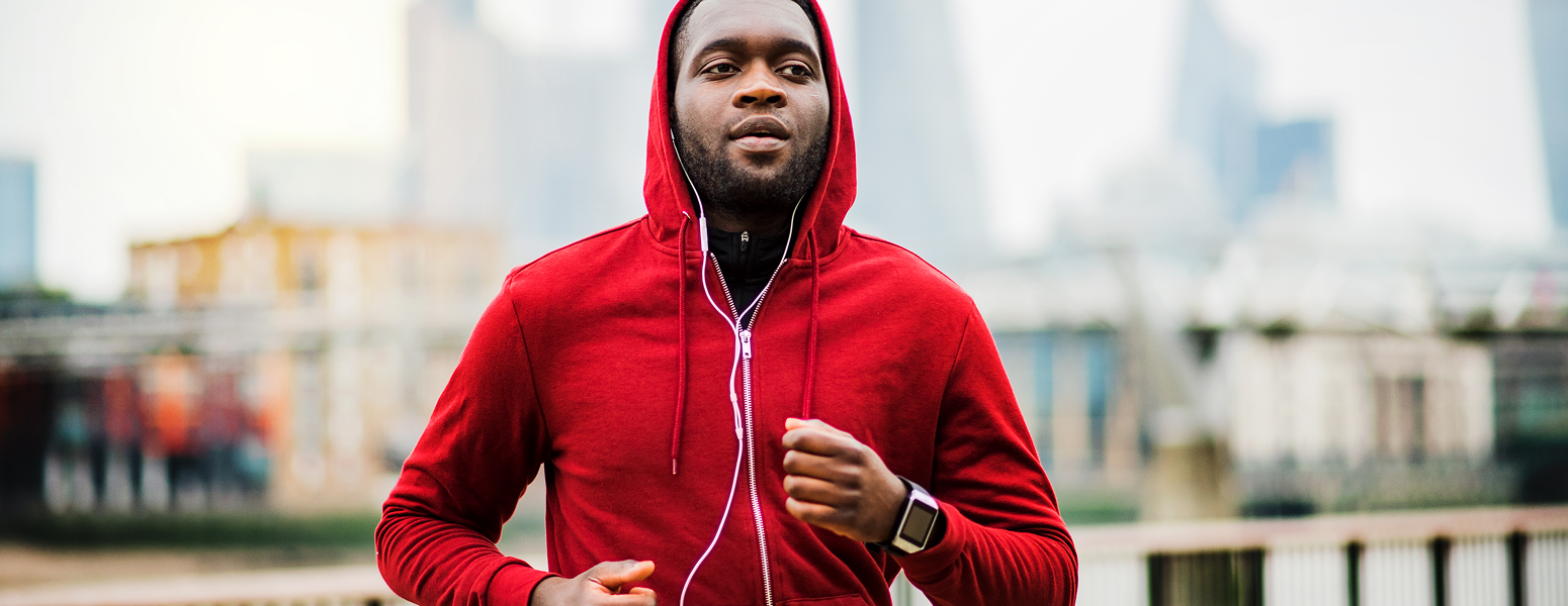 A man jogging